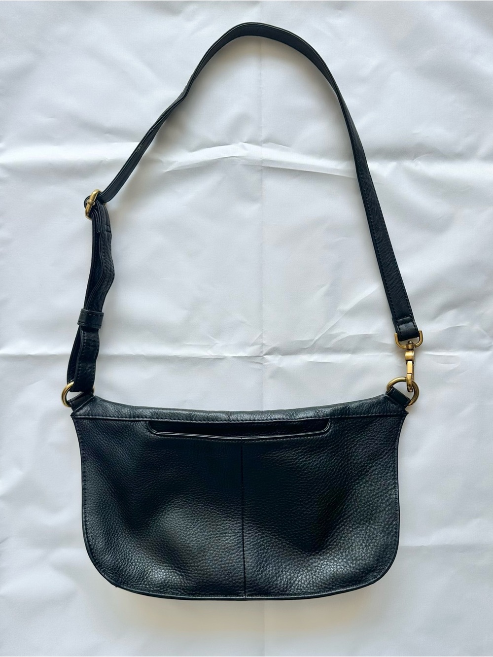 HOBO Black Leather Shoulder Bag with Gold Hardware - Picture 10 of 11